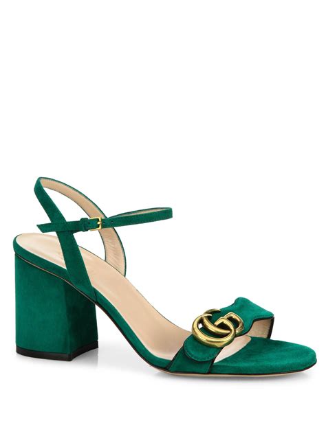 gucci green flat sandals|Gucci heels green sandal.